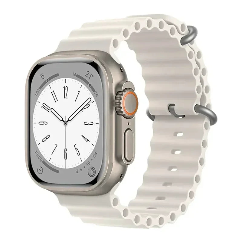 Silicone Ocean band for Apple Watch straps 45mm 46mm 40mm Ultra 2 49mm 44mm 41mm 38-42mm sport bracelet series 10 9 8 7 6 5 4 SE