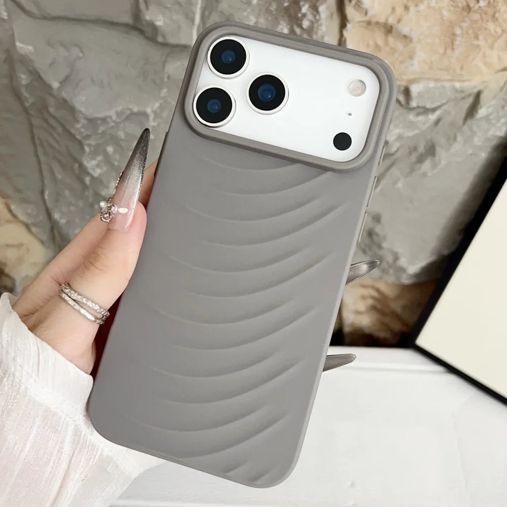 Soft Silicone 3d Water Ripple Case For iPhone 17 Air 16 15 14 13 12 Pro Max 17Pro 17PROMAX Luxury Frosted Shockproof Armor Cover