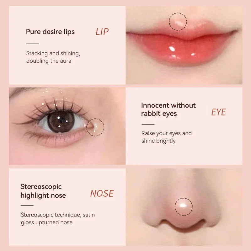 GECOMO 3D Star Eye Double-Head Eyeliner Pen for Makeup retention, waterproof and non-smudging, high-gloss brightening eyeliner p