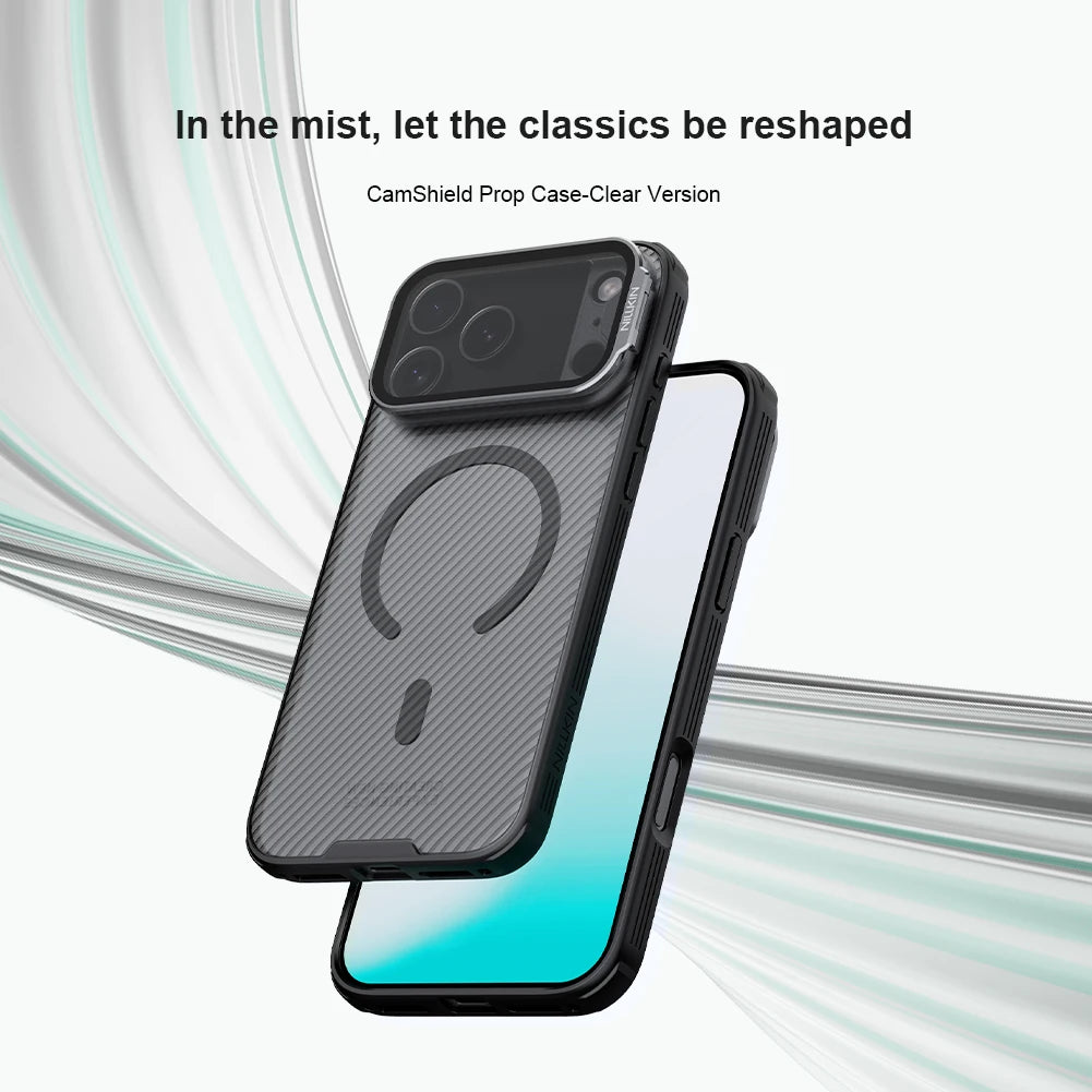 Nillkin For Iphone 17 Pro Max / Iphone 17 Pro Camshield Prop Magnetic Case TPU+PC Camera Lens Cover Stand Protective Back Cover