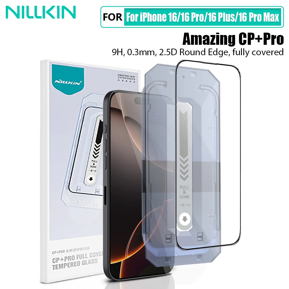 Nillkin For iPhone 16 Pro Max Screen Protector CP+Pro/H+Pro Clear Tempered Glass Film for iPhone 16 Pro for iPhone 16 With Tool