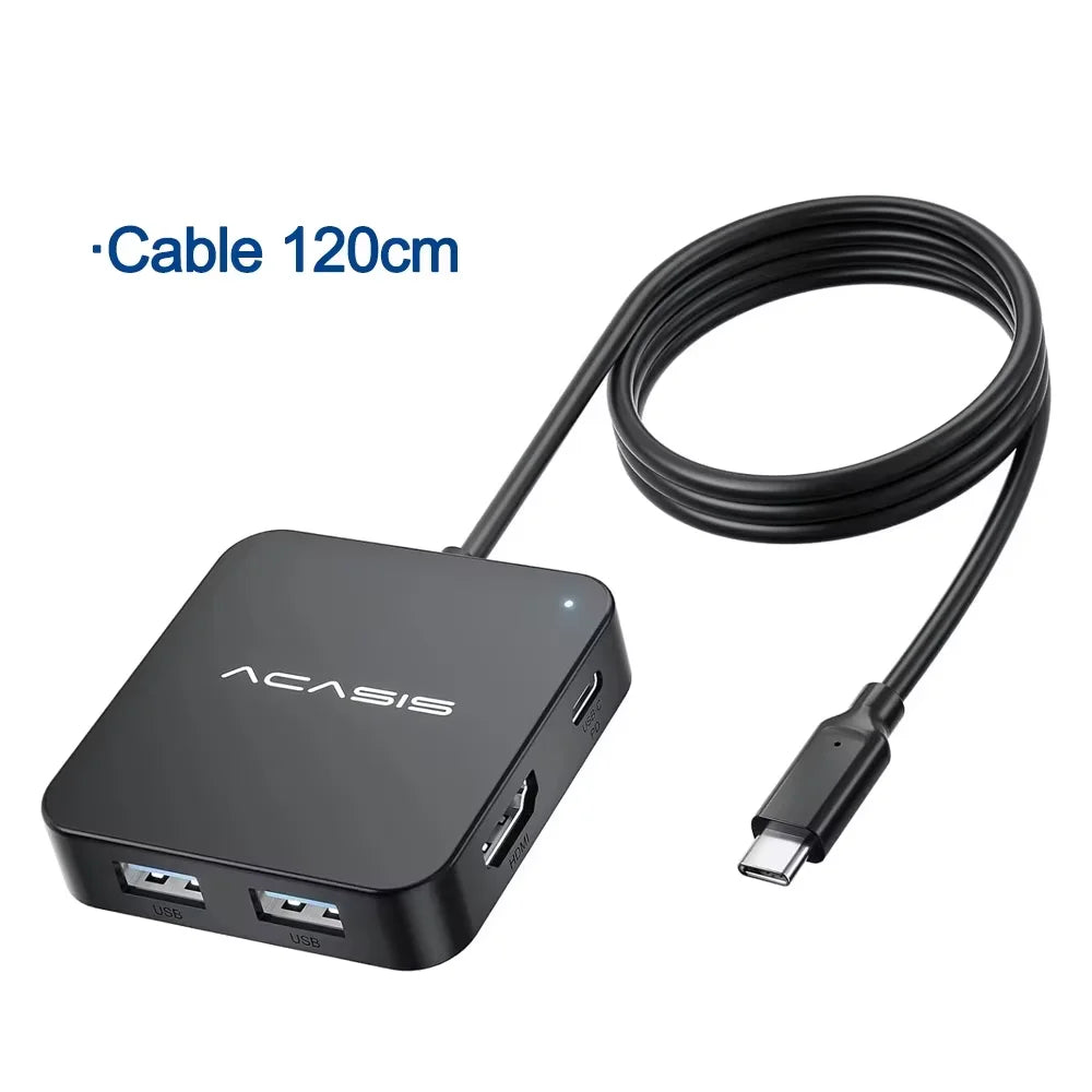 ACASIS USB C Hub 6 in 1 10Gbps Multiport Adapter with 4K 60Hz HDMI PD 100W Power Delivery USB C to HDMI Adapter for MacBook Dell