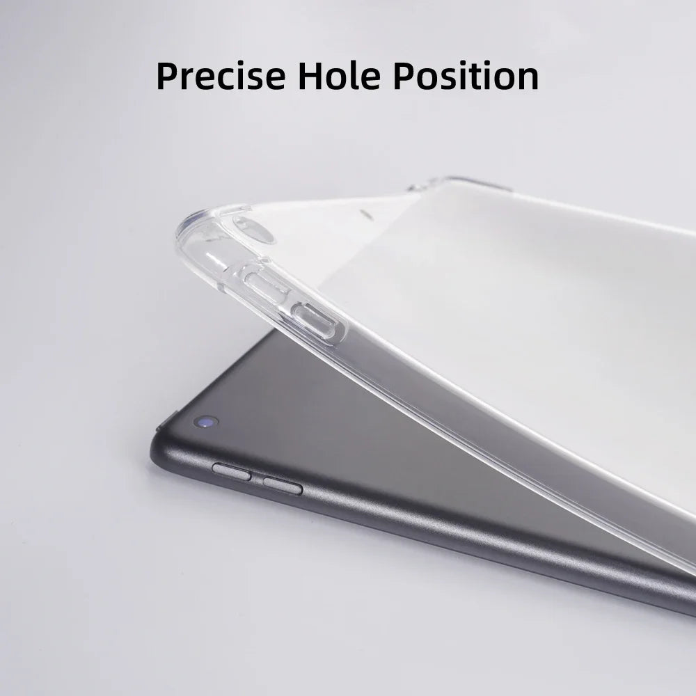 For iPad Air 11-inch M2 2024 Pro 11/13in M4 Case Transparent TPU Cover for iPad 10/9/8/7/6/5 Gen Air 4/5th 10.9 3rd 10.5 Mini 6