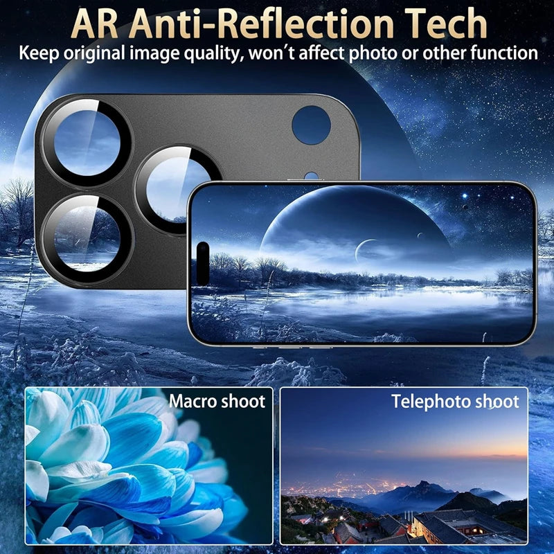 Aluminum Alloy Metal AR Tempered Glass Lens Cap For iPhone 17 Air Pro Max Metal Camera Lens Protector Cover for iPhone17 17Air