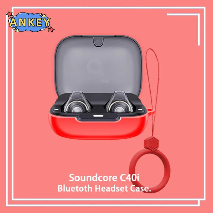 Case for Anker Soundcore C40i Protective Cover ring Anti-fall Soft Silicone C30i Wireless Bluetooth Earbuds Carrying