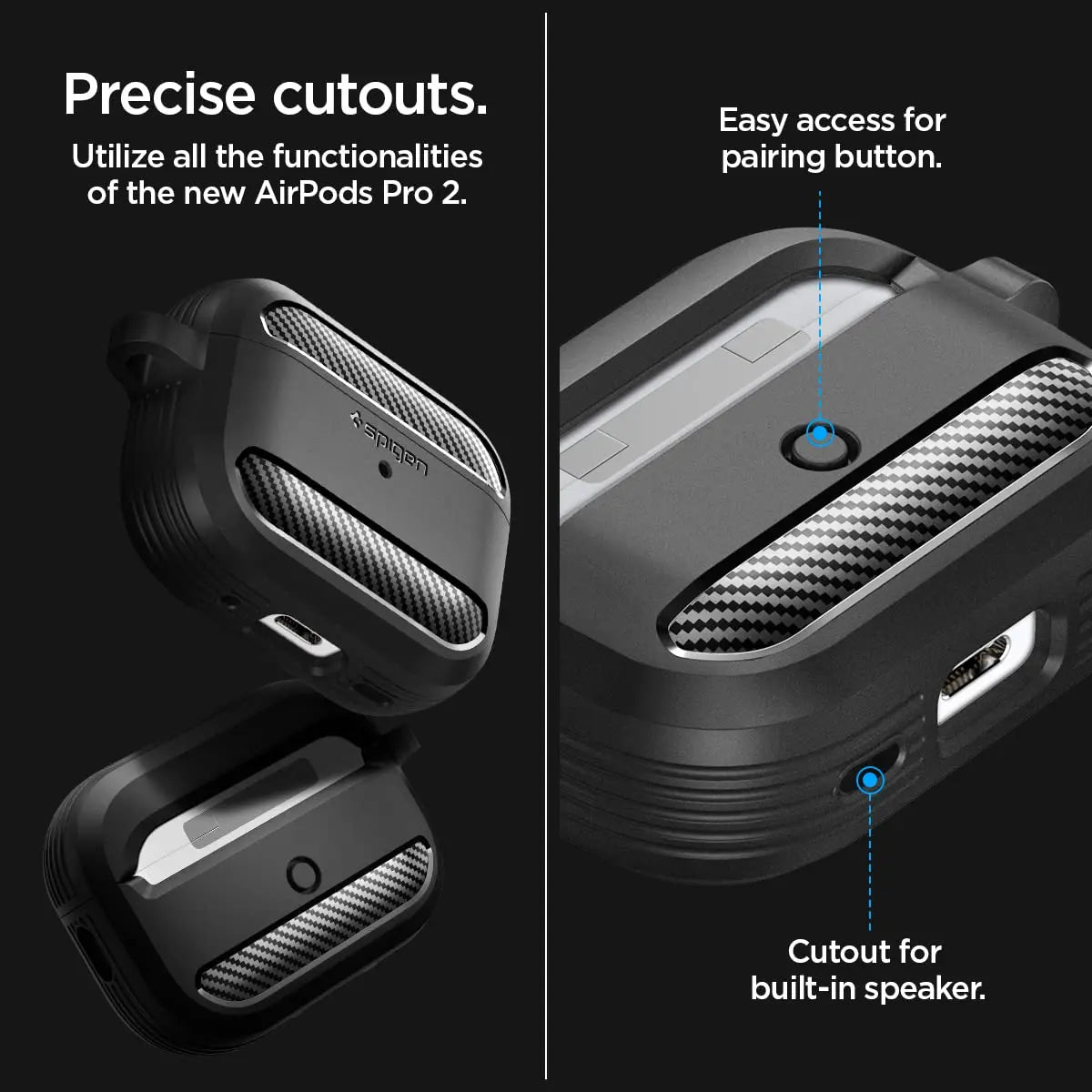 Spigen Rugged Armor Case for AirPods Pro 2 (2022)