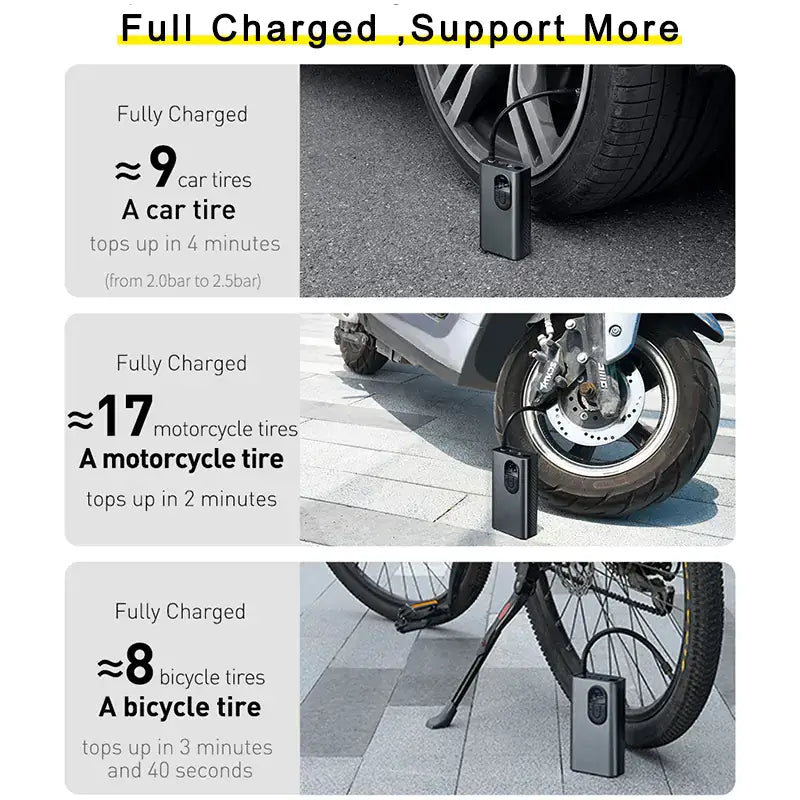 Baseus Car Tire Inflator - 54W Powerful Inflator with LED