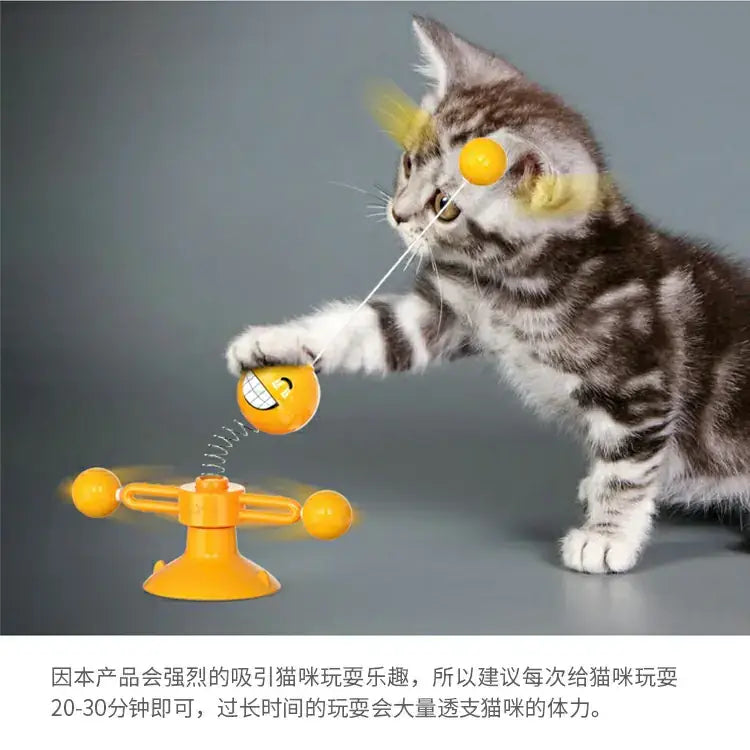 Rotating Cat Windmill Toy
