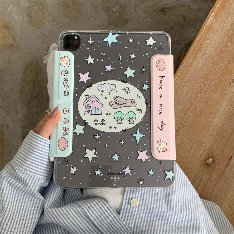 2024 New Cute Astral Cases for iPad Air 11" 13" Pro11 13 12.9 M2 M4 Case 9.7 5th 6th 10.2 7th 8th 9th 10th Air 3 4 5 6 Cover