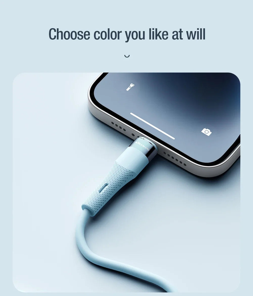 NILLKIN Liquid Silicone Cable Type C To Lightning Cable 2.4A For iPhone 12 14 14 Pro Max Fast Charging For iPhone USB C Cable