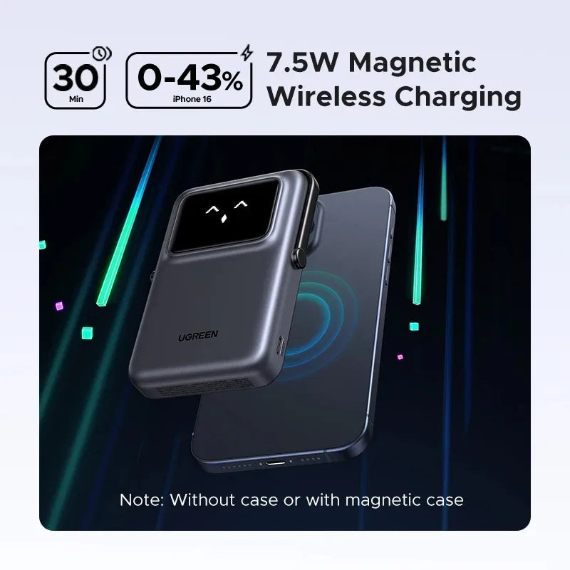 UGREEN 5000mAh Wireless PowerBank 20W Magnetic Fast Charging power bank for iPhone 16 Pro Max 15 XIAOMI Outdoors Portable Batter