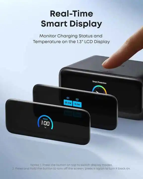 Anker Nano 100W Charging Station 7-in-1 USB-C Power Strip with 2 Anker InstaCord Retract le C le Fast Charging for iPhone