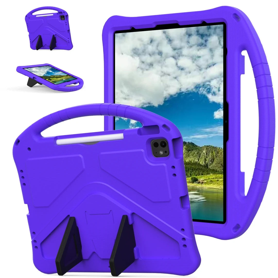 Kids EVA Case for iPad Air 13 Pro 13 2024 Pro 12.9 inch Funda Stand Shockproof Kid-Proof Handle Stand Protective Tablet Cover