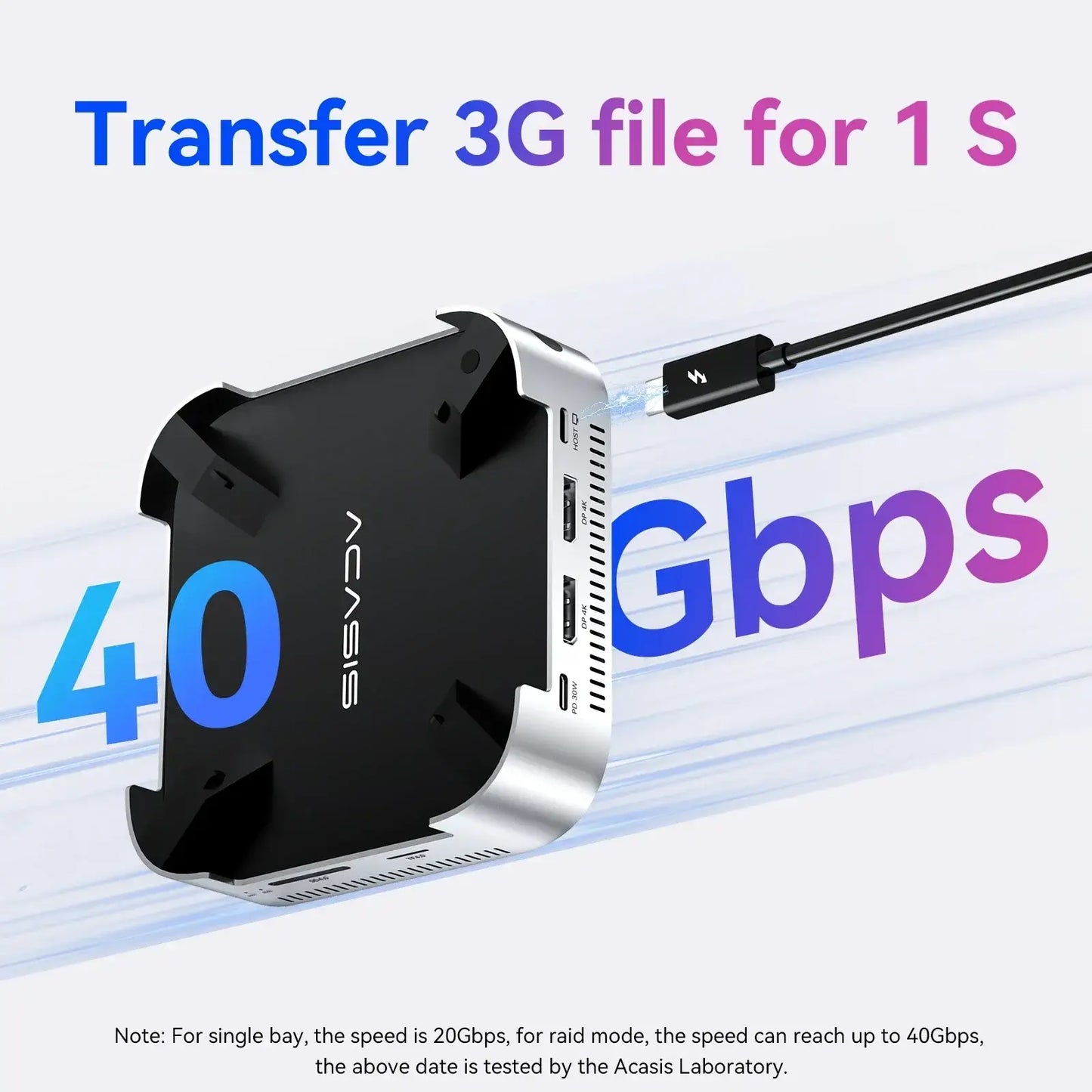 Acasis USB-C Docking Station with Dual-Bay M.2 SSD NVMe