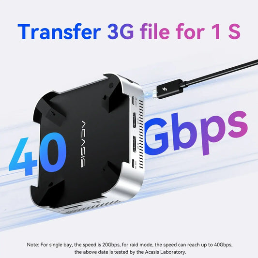 Acasis USB-C Docking Station with Dual-Bay M.2 SSD NVMe