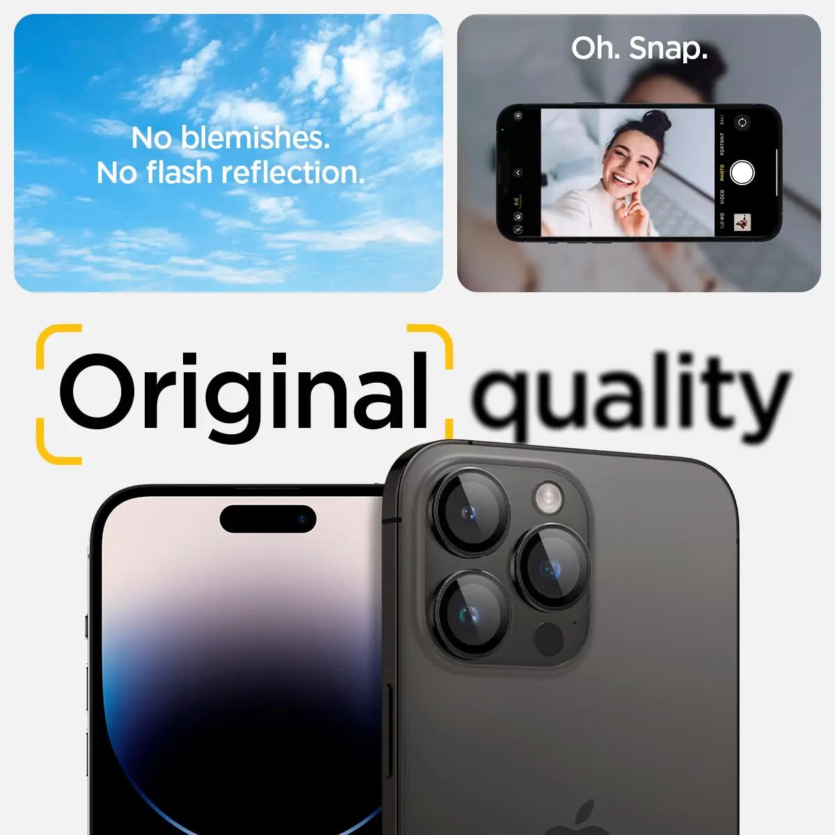 Spigen Glas.tR EZ Fit Optik Pro Lens Camera Lens Protector for iPhone 15 Pro Ma / 15 Pro / 14 Pro Max / 14 Pro