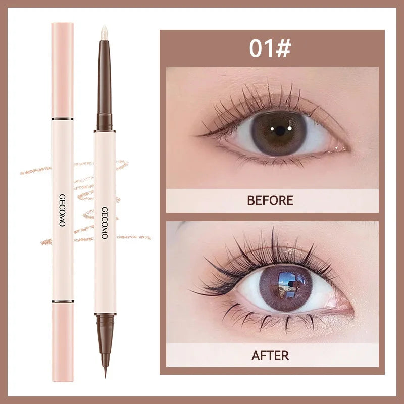 GECOMO 3D Star Eye Double-Head Eyeliner Pen for Makeup retention, waterproof and non-smudging, high-gloss brightening eyeliner p