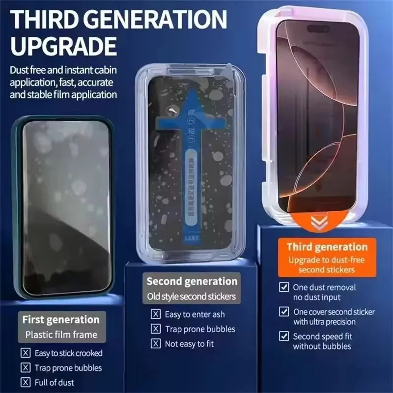 5Pcs Oleophobic Coating Dust Free Easy Installation Screen Protector For iPhone 16 15 14 13 12 11 17 Pro Max XR X XS 7 8 16 Plus