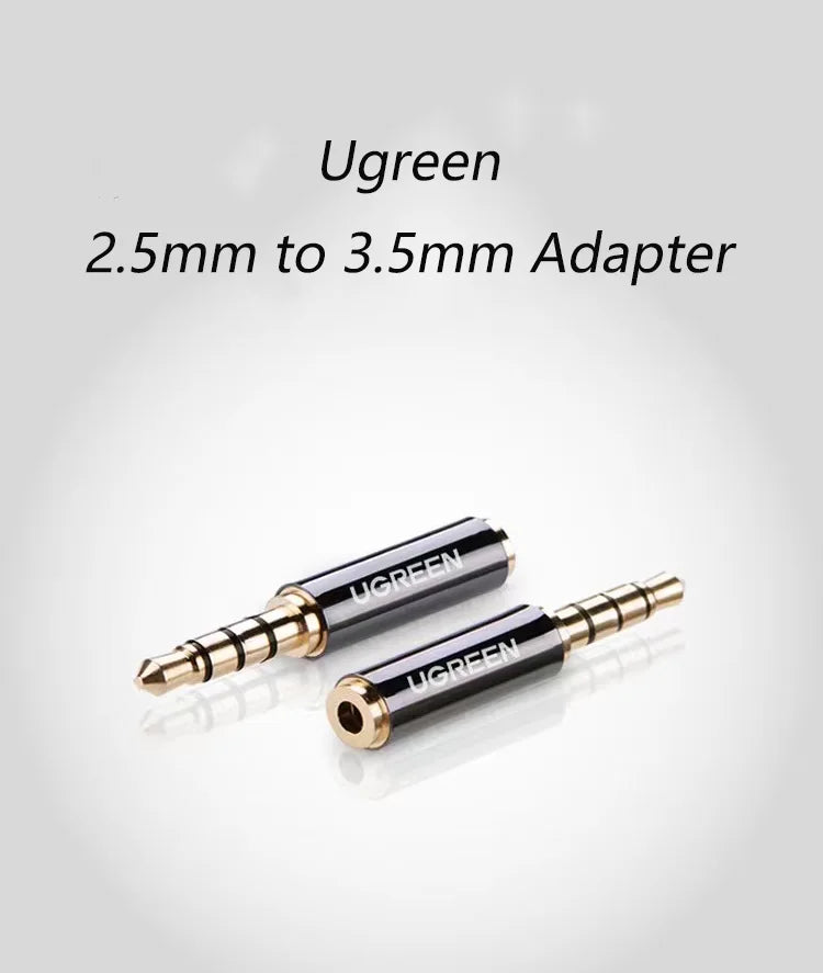 Ugreen 2.5mm to 3.5mm Adapter 2.5mm Male to 3.5mm Female Converter Gold Plated Jack Stereo Full Metal Connector