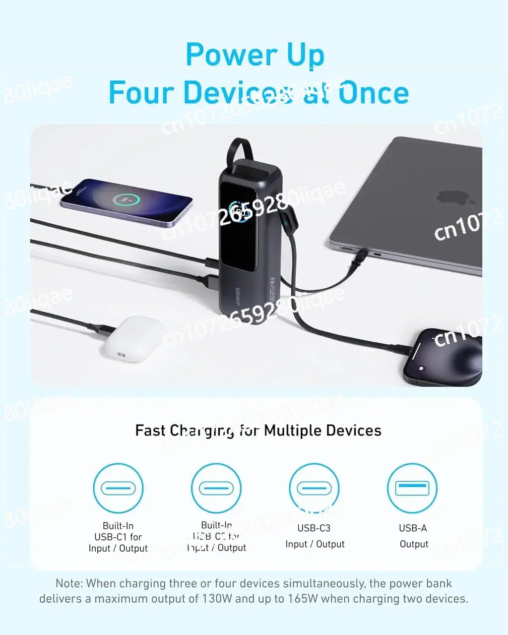 Anker Power Bank 25,000mAh 165W Ultra-Fast Portable Charger for Dual Laptops,Fast Charging Battery Pack