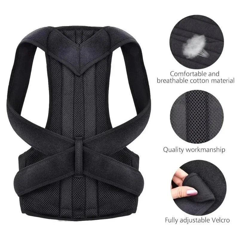 Posture corrector with breathable shoulder and waist straps for boys and girls