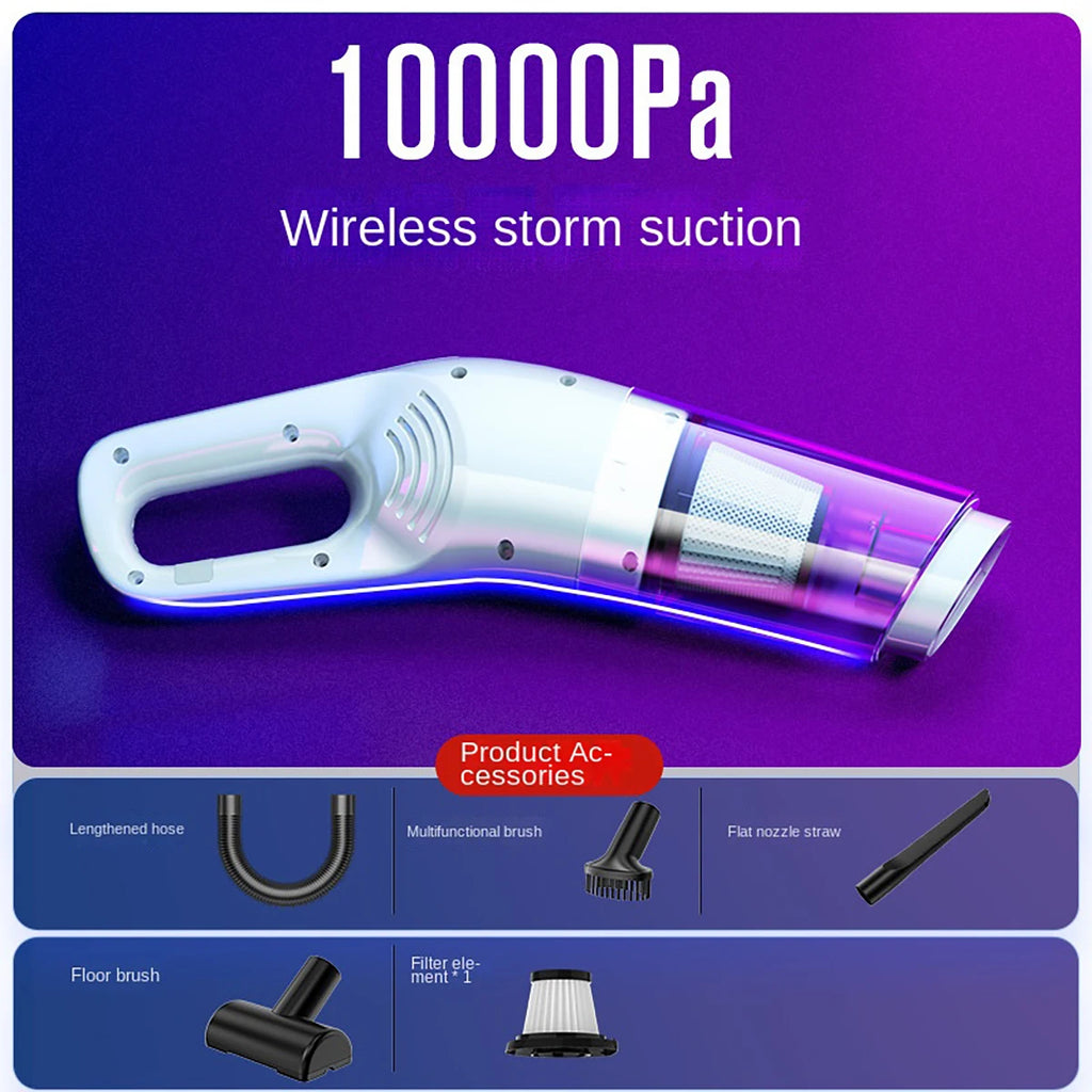 LEIBOO 10000PA Car Vacuum Cleaner Mini Portable Wireless Hand held Cleaner for Home Appliance Powerful Cleaning Machine
