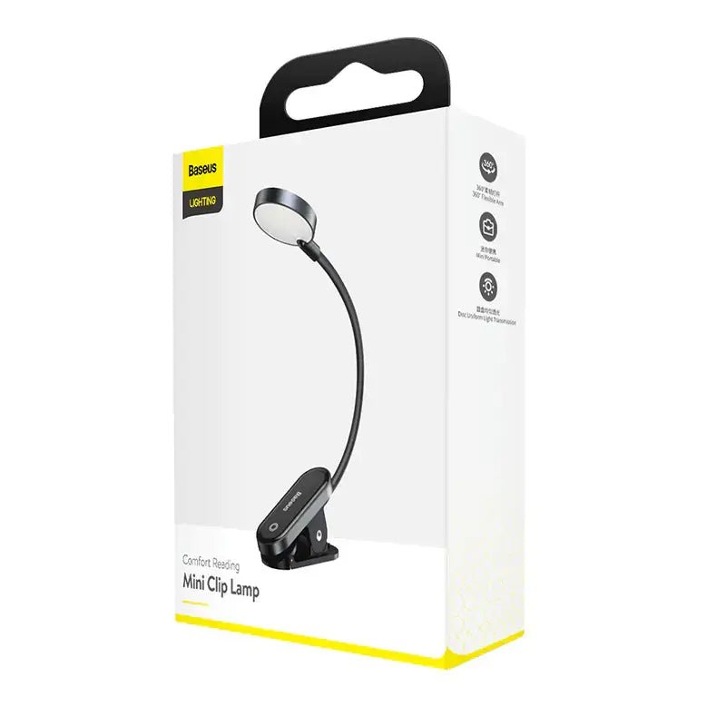 Baseus USB Rechargeable LED Reading Lamp with Clip