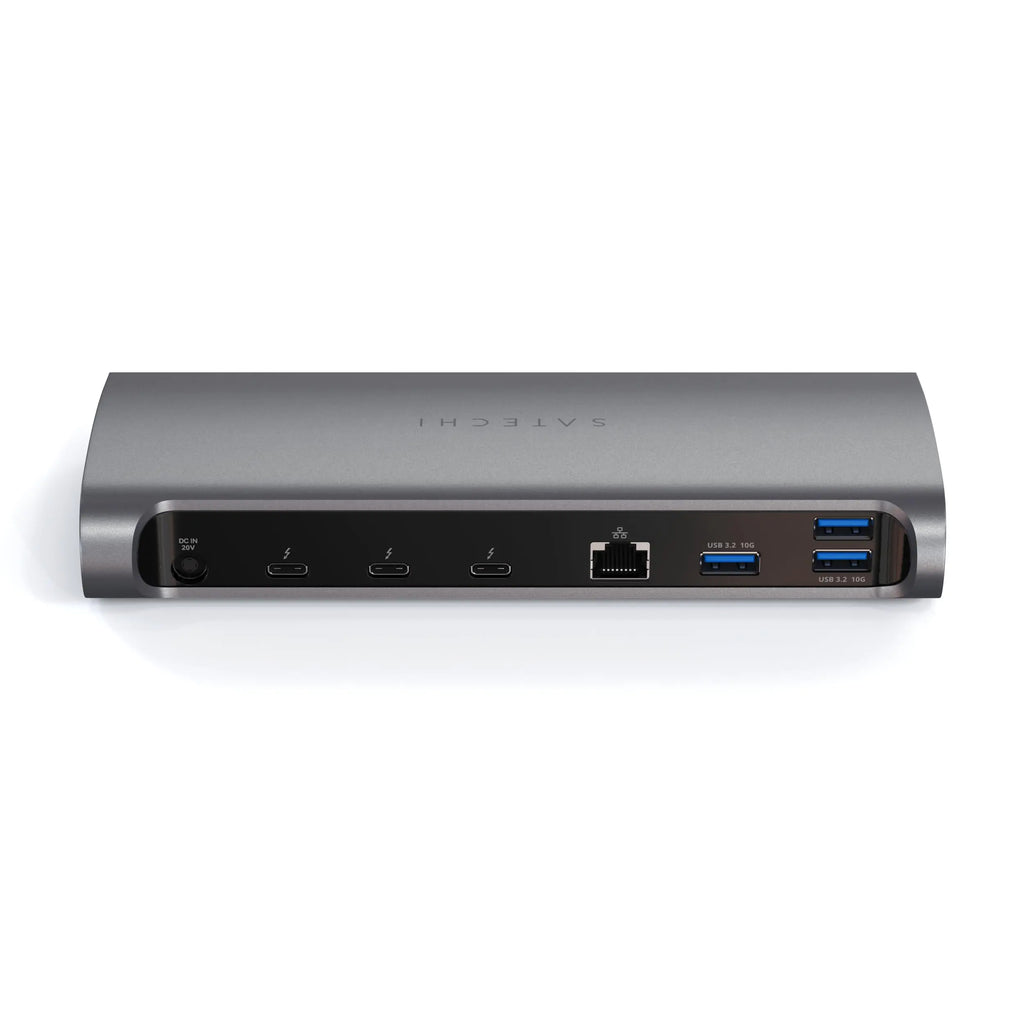 Satechi Thunderbolt 4 Docking Station 12-in-1 Thunderbolt 4 USB C Hub – 4 Downstream Ports 96W PD 3 USB-A 3.2 Ports USB-A 2.0 Port SD Card Reader GbE Audio Jack - for M2 & M1 MacBook