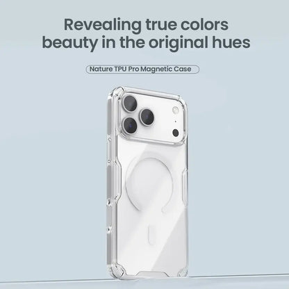 Magnetic transparent iPhone case with corner airbags protection