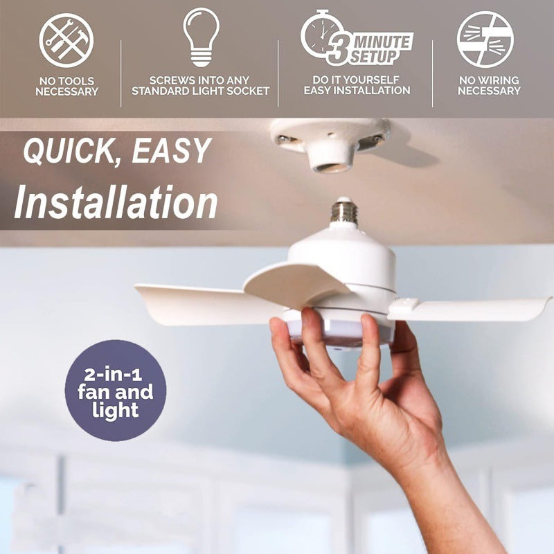 Socket Fan Light With Remote Adjustable Screw Mouth Intelligent Remote