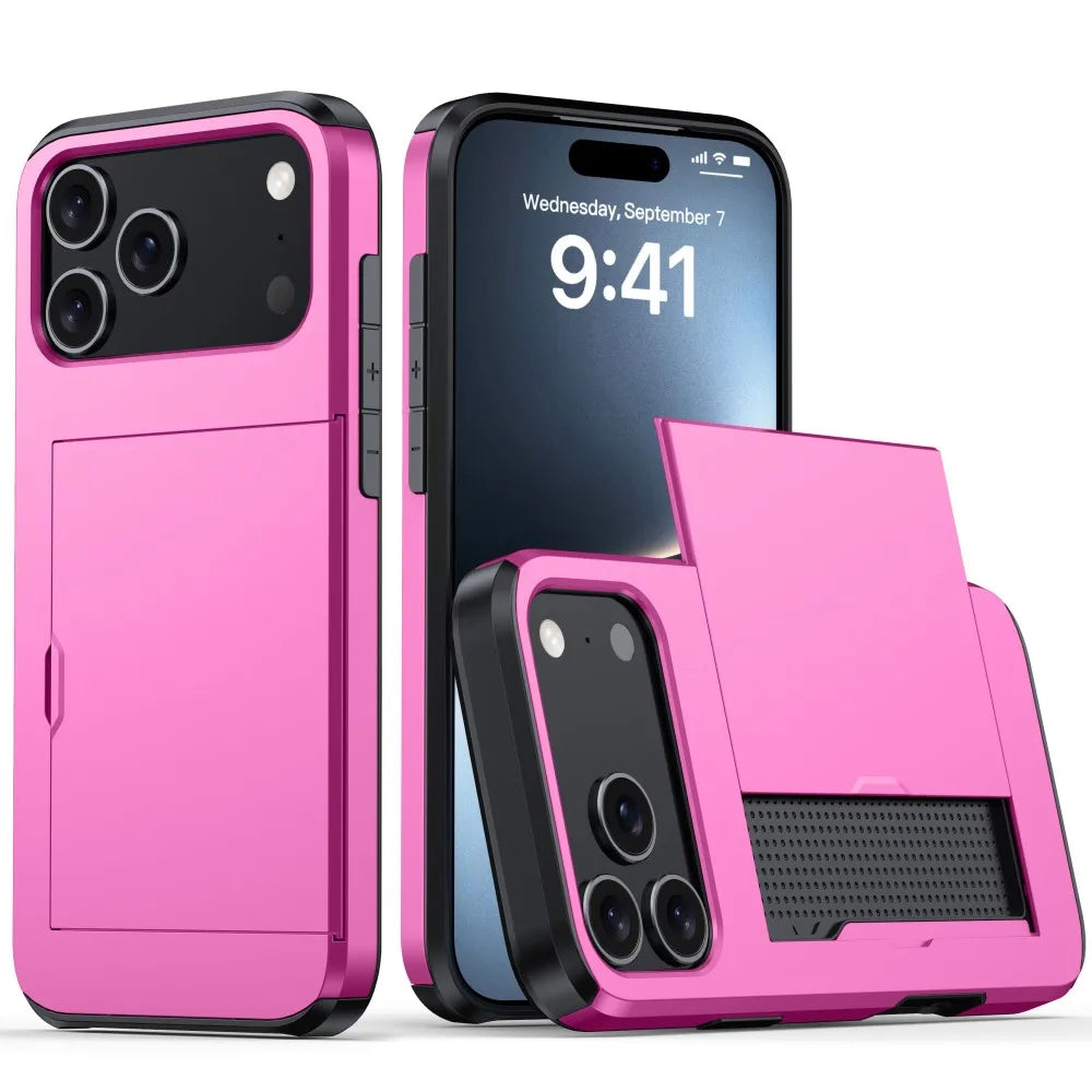 Wallet Slide Cover Card Slot Phone Cover For iPhone 17 Pro Max 17 Air 17Pro Max Case Luxury Business Style Shockproof Funda Capa