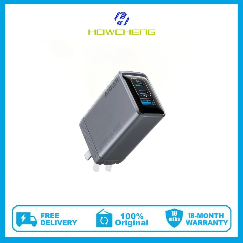 Anker Prime Charger, 100W USB C Charger, 3-Port GaN Foldable and Compact Wall Charger for MacBook, iPad, iPhone Series