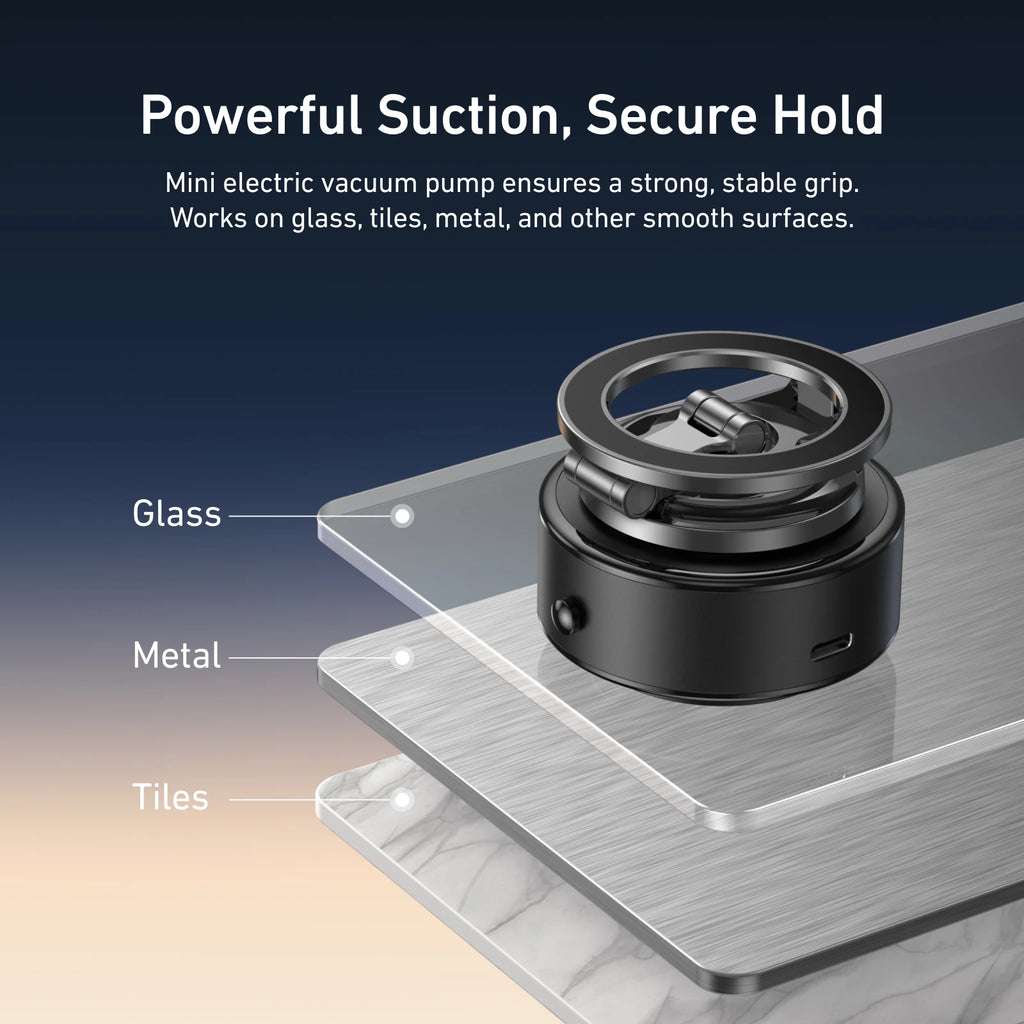 TELESIN Magnetic Electric Suction Cup Car Phone Holder 360° Adjustable Car Mount Stand For Mobile Phone Iphone  Andriod Phone