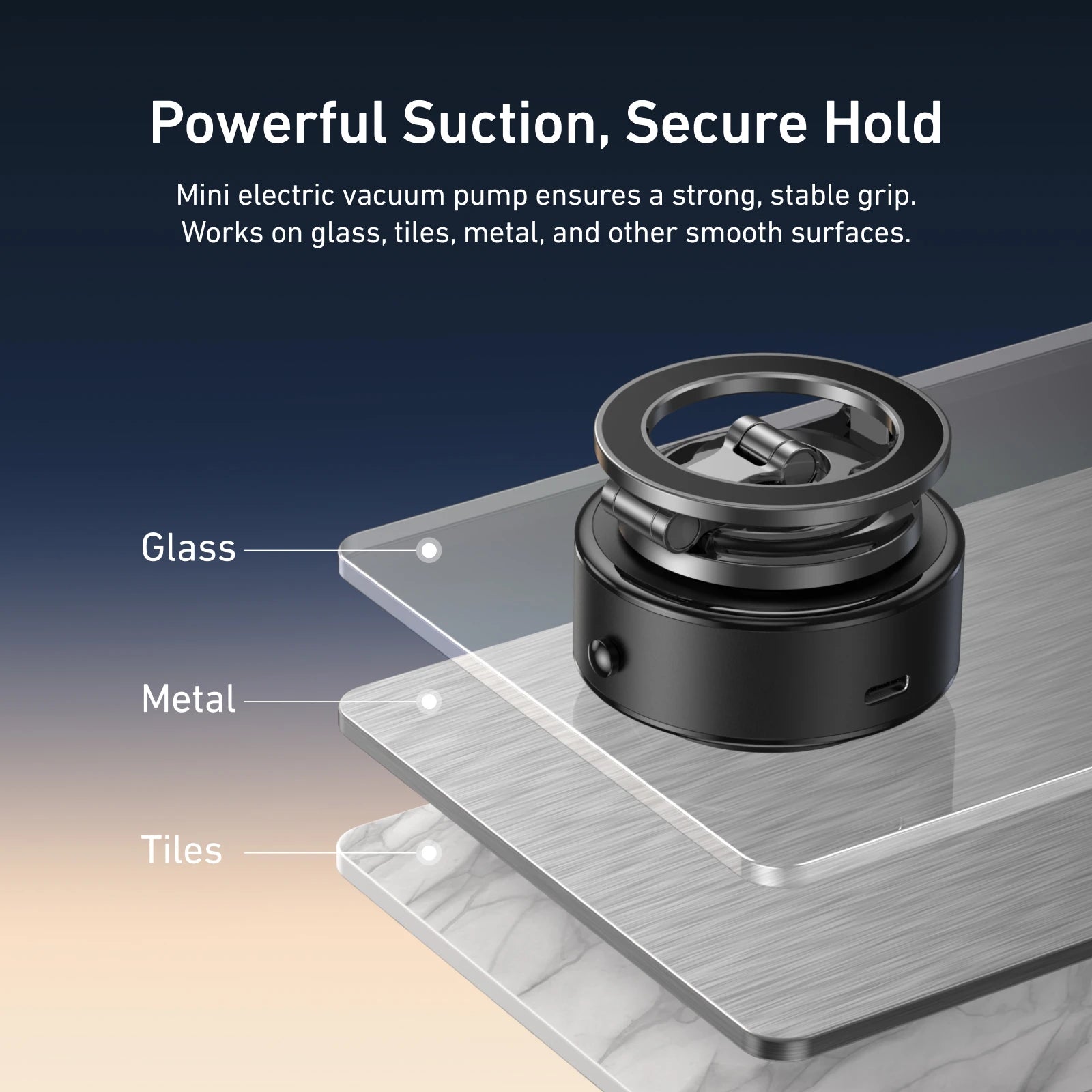 TELESIN Magnetic Electric Suction Cup Car Phone Holder 360° Adjustable Car Mount Stand For Mobile Phone Iphone  Andriod Phone