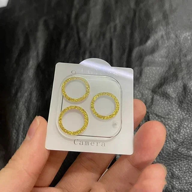 Clear Bling Glitter Glass Camera Lens Protector For IPhone 16 15 17 Pro Max Mini Plus 16Pro 16Promax Lens Cover