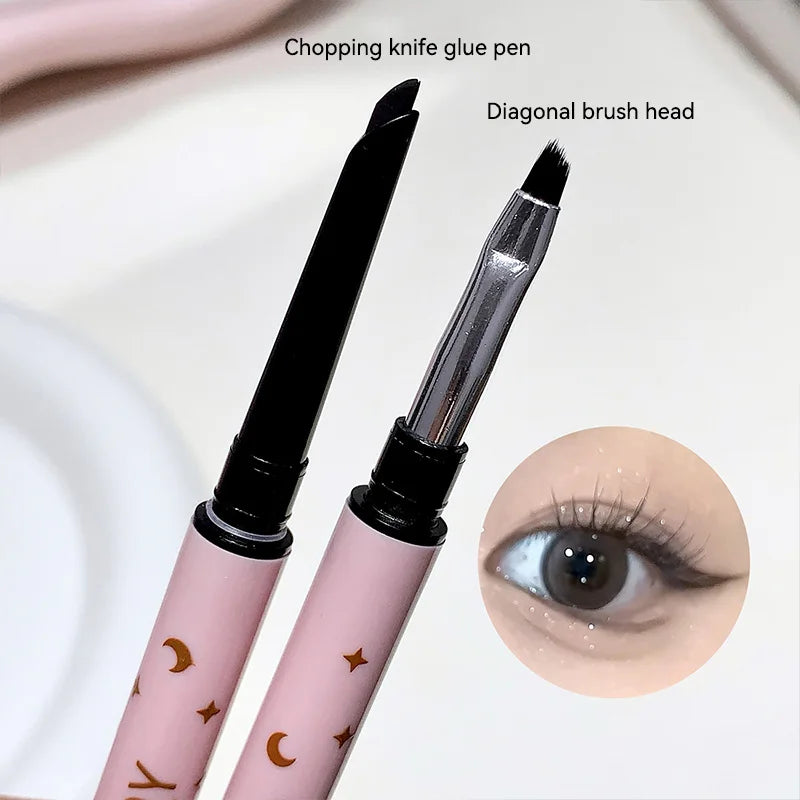 QXQY Double-head eyeliner, two-in-one eyebrow pencil and under-eye eyeliner, with brush head, long-lasting makeup,Lying silkworm