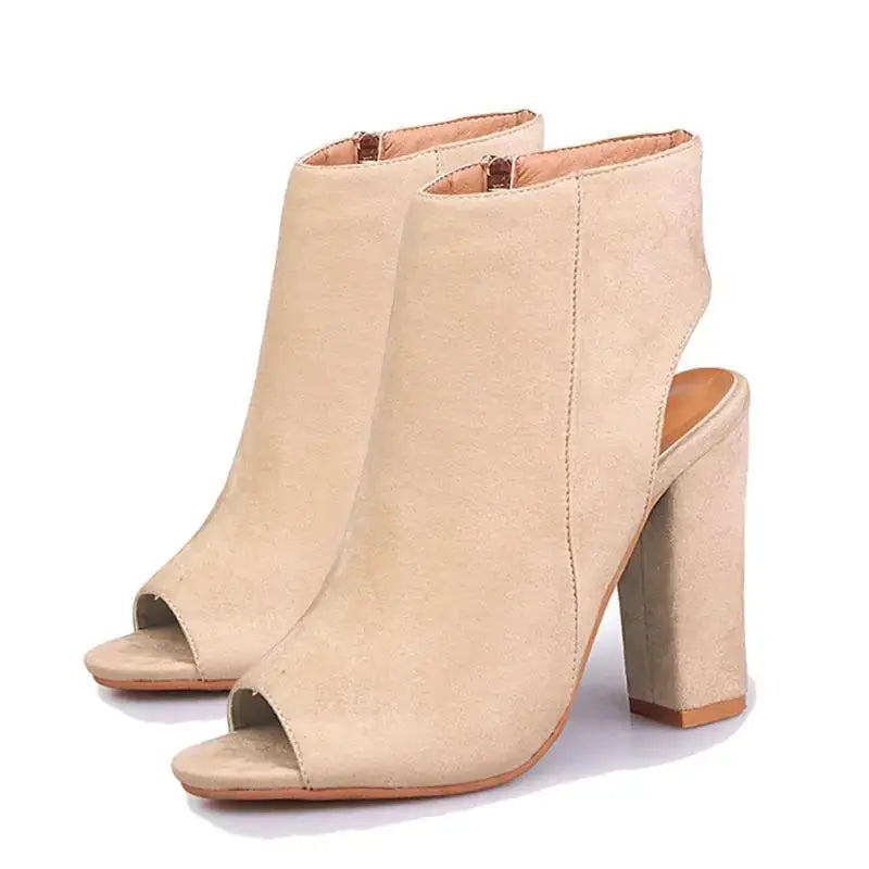 Trendy High Heel Peep Toe Ankle Boots for Women