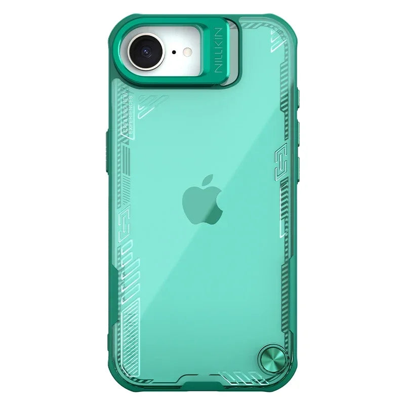 NILLKIN for iPhone 16e Case iceblade Prop Lens Ultra-Thin clear transparent Camera Hollow Stand Protect Cover