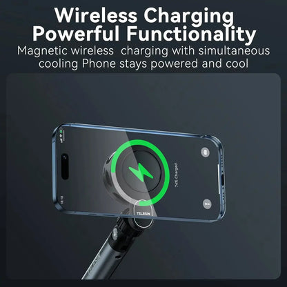 TELESIN Magsafe Phone Cooler & Wireless Charger for IPhone 16 Pro Max 15 14 13 Accessories Android Cellphone Cooling Fan Gaming
