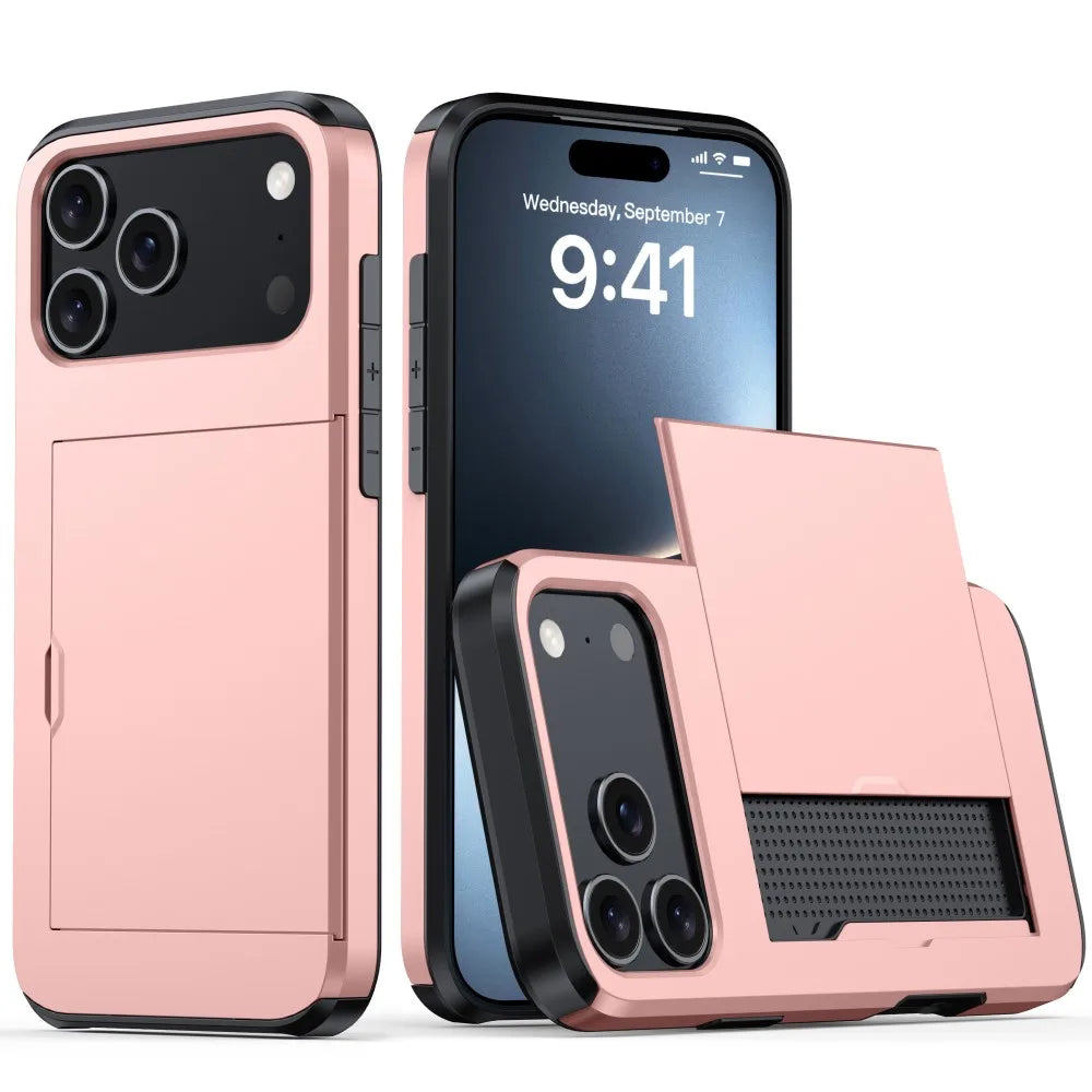 Wallet Slide Cover Card Slot Phone Cover For iPhone 17 Pro Max 17 Air 17Pro Max Case Luxury Business Style Shockproof Funda Capa