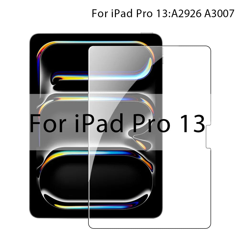 Tempered Glass Screen Protector For iPad Air 13 11 5 4 M3 M2 2025 A16 11th 10th Gen For iPad Pro 12.9 M4 9th 10.2 Mini 6 7 Film
