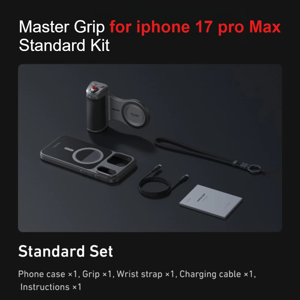 TELESIN Master Phone Camera Grip for IPhone17 Pro / Pro Max  with Remote Shutter Handheld Mount Handheld Photography Accessories