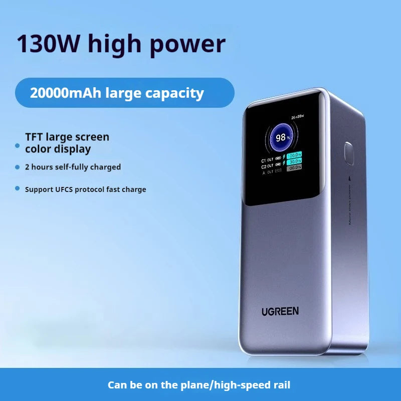 UGREEN Nexode 130W 20000mAh Power Bank Fast Charging for Laptop & Phone High Capacity Travel Office Custom Accessories Hot Selli