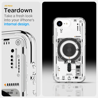 Spigen Ultra Hybrid MagFit Neo One iPhone 16e Case tech pattern Techs Park