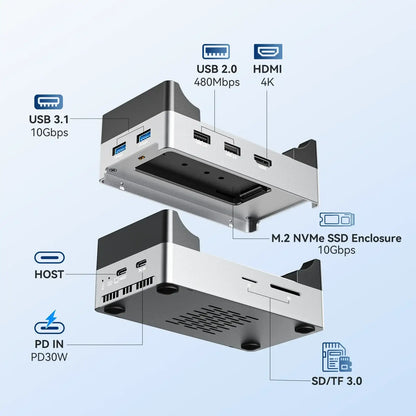 acasis 8 in 1 mac mini dock and ssd enclosure front view