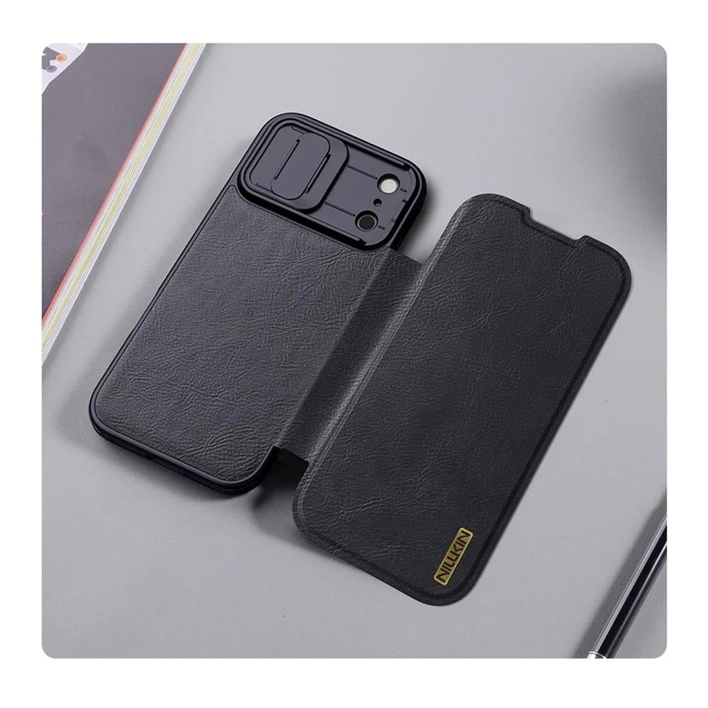 Nillkin For iPhone 17 Pro Max / 17 Pro Flip Case QIN Pro Leather Case Card Pocket Slide Camera Book Cover For iPhone 17 / Air