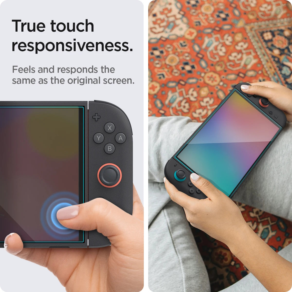 Spigen Glas.tR EZ Fit Screen Protector for Nintendo Switch 2 - 9H Hardness & Oleophobic Coating for Fingerprint Resistance