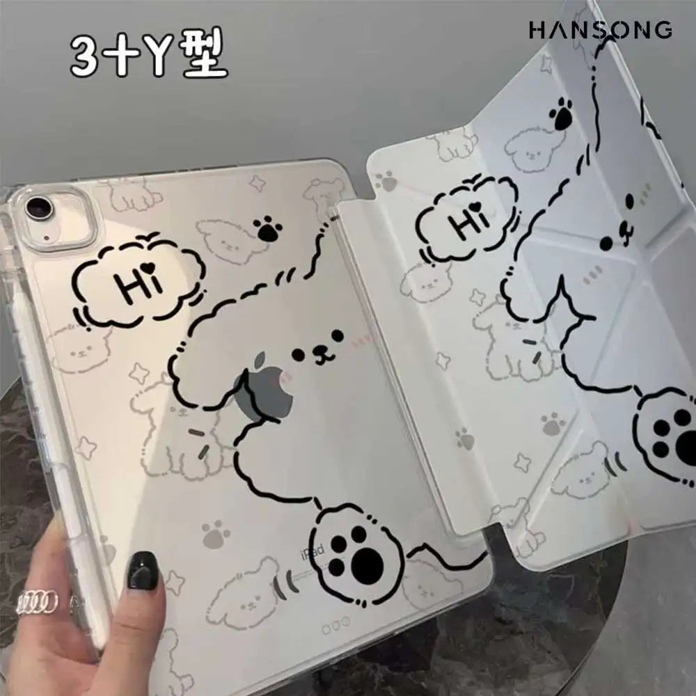 Y - Type Case with Pencil Holder for iPad 10th Gen (A16) 11 iPad Pro 11 12.9 13 Air 4/5/7/ 8/9  10.2 Air 11 13 M2/M3/M4 mini 6 7