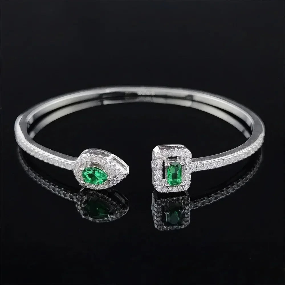 2025 Trendy Snake Punk Pear Shape Silver Color on Hand Adjustable Open Bangle for Women Anniversary Gift Jewelry Wholesale S5214