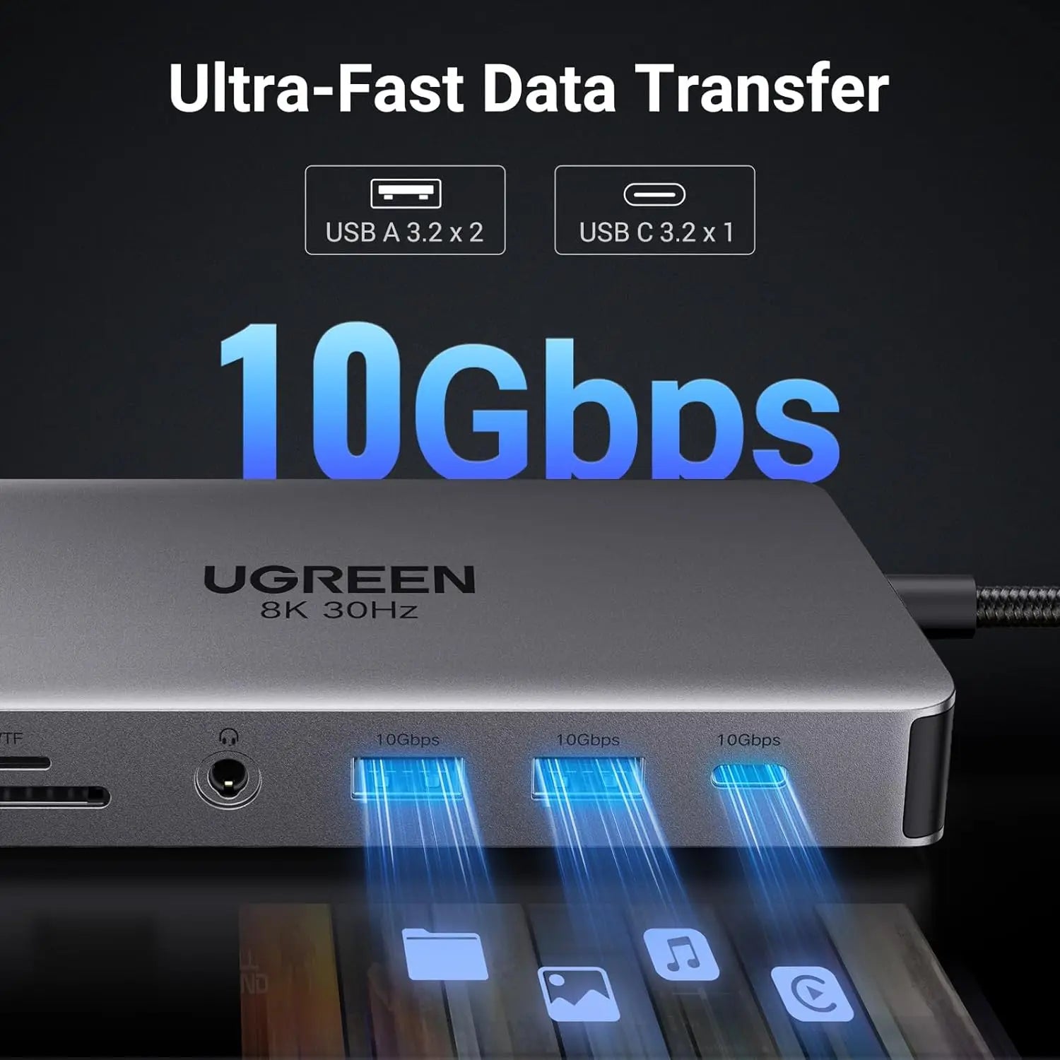 UGREEN Revodok Pro 211 Laptop Docking Station 11 in 1 USB C Dock Dual HD-MI 10Gbps Data Port 100W PD Gigabit Ethernet